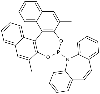 5H-Dibenz[b,f]azepine, 5-[(11bS)-2,6-dimethyldinaphtho[2,1-d:1′,2′-f][1,3,2]dioxaphosphepin-4-yl]- Structural