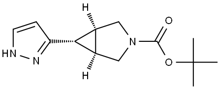 3-Azabicyclo[3.1.0]hexane-3-carboxylic acid, 6-(1H-pyrazol-3-yl)-, 1,1-dimethylethyl ester, (1α,5α,6α)- Structural