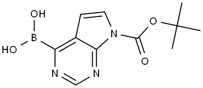 (7-(tert-Butoxycarbonyl)-7H-pyrrolo[2,3-d]pyrimidin-4-yl)boronic acid Structural