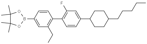 1,3,2-Dioxaborolane, 2-[2-ethyl-2′-fluoro-4′-(4-pentylcyclohexyl)[1,1′-biphenyl]-4-yl]-4,4,5,5-tetramethyl- Structural