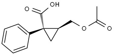 Cyclopropanecarboxylic acid, 2-[(acetyloxy)methyl]-1-phenyl-, (1S,2S)- Structural