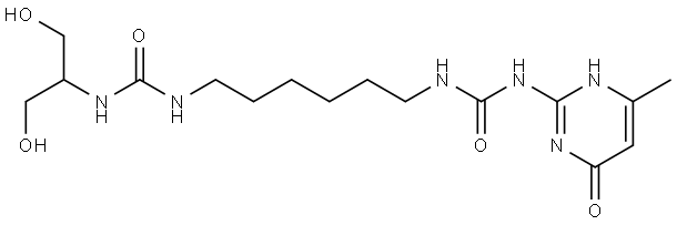 Urea, N-[6-[[[(1,6-dihydro-4-methyl-6-oxo-2-pyrimidinyl)amino]carbonyl]amino]hexyl]-N′-[2-hydroxy-1-(hydroxymethyl)ethyl]- Structural