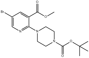 tert-Butyl 4-[5-bromo-3-(methoxycarbonyl)pyridin-2-yl]piperazine-1-carboxylate Structural