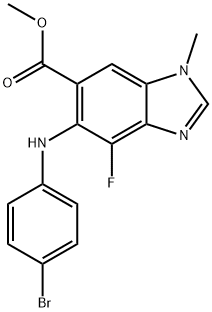 Methyl 5-(4-Bromophenylamino)-4-Fluoro-1-Methyl-1H-Benzo[D]Imidazole-6-Carboxylate Structural