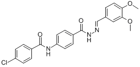 Benzoic acid, 4-((4-chlorobenzoyl)amino)-, ((3,4-dimethoxyphenyl)methy lene)hydrazide Structural