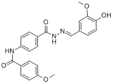 p-(p-Methoxybenzamido)benzoic acid 2-(4-hydroxy-3-methoxybenzylidene)h ydrazide Structural