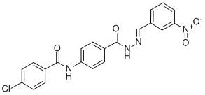 p-(p-Chlorobenzamido)benzoic acid 2-(m-nitrobenzylidene)hydrazide Structural