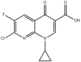 7-Chloro-1-cyclopropyl-6-fluoro-4-oxo-1,4-dihydro-1,8-naphthyridine-3-carboxylic acid Structural