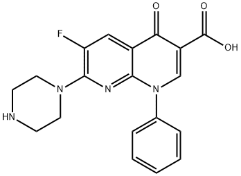 6-FLUORO-4-OXO-1-PHENYL-7-PIPERAZIN-1-YL-1,4-DIHYDRO-[1,8]NAPHTHYRIDINE-3-CARBOXYLIC ACID Structural