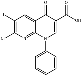 7-CHLORO-6-FLUORO-4-OXO-1-PHENYL-1,4-DIHYDRO-[1,8]NAPHTHYRIDINE-3-CARBOXYLIC ACID Structural