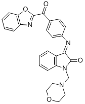 1,3-Dihydro-3-((4-(2-benzoxazoyl)phenyl)imino)-1-(4-morpholinylmethyl) -2H-indol-2-one Structural