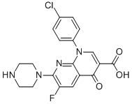 1-(4-CHLORO-PHENYL)-6-FLUORO-4-OXO-7-PIPERAZIN-1-YL-1,4-DIHYDRO-[1,8]NAPHTHYRIDINE-3-CARBOXYLIC ACID