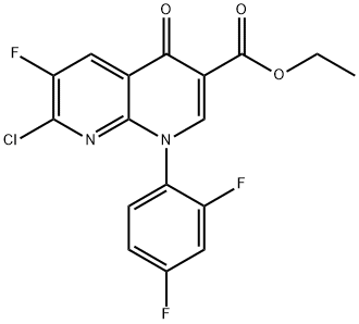 ETHYL 1-(2,4-DIFLUOROPHENYL)-7-CHORO-6-FLUORO-4-OXO-HYDROPYRIDINO[2,3-B] PYRIDINE-3-CARBOXYLATE Structural