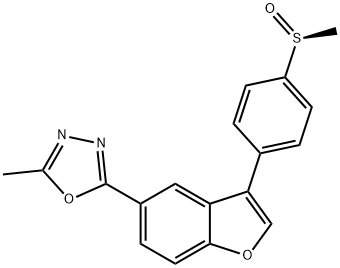 s-1,3,4-Oxadiazole, 2-Methyl-5-[3-[4-(Methylsulfinyl)phenyl]-5-benzofuranyl]- Structural