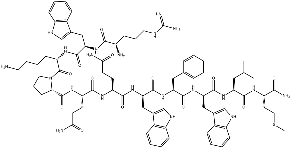 H-ARG-D-TRP-LYS-PRO-GLN-GLN-D-TRP-PHE-D-TRP-LEU-MET-NH2,ARG-D-TRP-LYS-PRO-GLN-GLN-D-TRP-PHE-D-TRP-LEU-MET-NH2