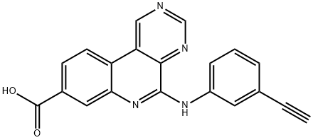 Pyrimido[4,5-c]quinoline-8-carboxylic acid, 5-[(3-ethynylphenyl)amino]- Structural