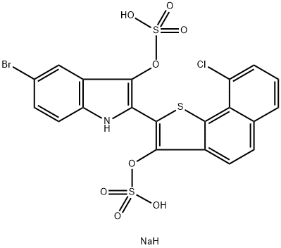 disodium 5-bromo-2-[9-chloro-3-(sulphonatooxy)naphtho[1,2-b]thien-2-yl]-1H-indol-3-yl sulphate