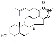 (3α,4α,8α,9β,13α,14β,16β,17Z)-16-(Acetyloxy)-3-hydroxy-29-nordaMMara-17(20),24-dien-21-oic Acid Structural