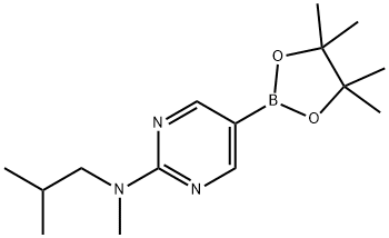 N-Isobutyl-5-(4,4,5,5-tetramethyl-1,3,2-dioxaborolan-2-yl)pyrimidin-2-amine Structural