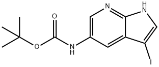 TERT-BUTYL3-IODO-1H-PYRROLO[2,3-B]PYRIDIN-5-YLCARBAMATE Structural