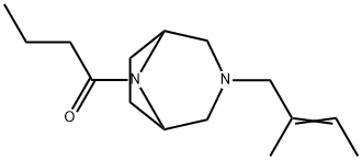 8-Butyryl-3-(2-methyl-2-butenyl)-3,8-diazabicyclo(3.2.1)octane Structural