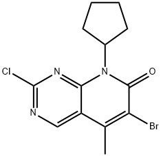 6-broMo-2-chloro-8-cyclopentyl-5-Methylpyrido[2,3-d]pyriMidin-7(8H)-one Structural