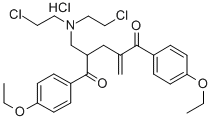 2-((Bis(2-chloroethyl)amino)methyl)-1,5-bis(4-ethoxyphenyl)-4-methylen e-1,5-pentanedione HCl Structural