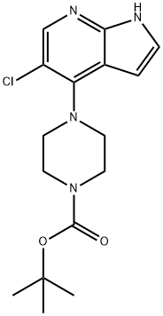 TERT-BUTYL4-(5-CHLORO-1H-PYRROLO[2,3-B]PYRIDIN-4-YL)PIPERAZINE-1-CARBOXYLATE Structural