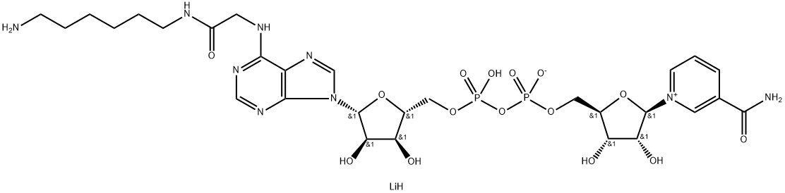 N6-([6-AMINOHEXYL]-CARBAMOYLMETHYL)-NICOTINAMIDE ADENINE DINUCLEOTIDE LITHIUM SALT Structural