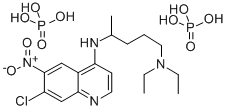 7-Chloro-4-((4-(diethylamino)-1-methylbutyl)amino)-6-nitroquinoline di phosphate Structural