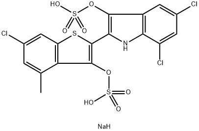 disodium 5,7-dichloro-2-[6-chloro-4-methyl-3-(sulphonatooxy)benzo[b]thien-2-yl]-1H-indol-3-yl sulphate  