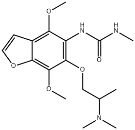 Urea, 1-(4,7-dimethoxy-6-(2-(dimethylamino)propoxy)-5-benzofuranyl)-3- methyl-, hydrate (8:1) Structural