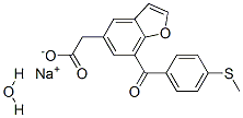 Sodium 7-(p-(methylthio)benzoyl)-5-benzofuranacetate, hydrate Structural