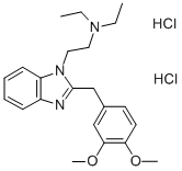 1-(2-Diethylaminoethyl)-2-(3,4-dimethoxybenzyl)-benzimidazole dihydroc hloride Structural