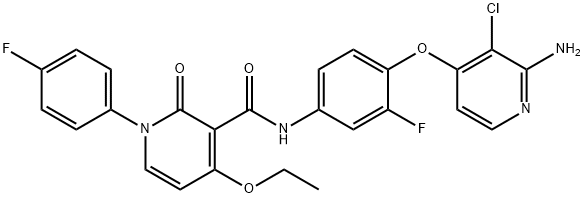 N-[4-[(2-Amino-3-chloropyridin-4-yl)oxy]-3-fluorophenyl]-4-ethoxy-1-(4-fluorophenyl)-2-oxo-1,2-dihydropyridine-3-carboxamide Structural