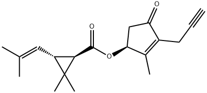 :(S)-2-Methyl-3-(2-propynyl)-4-oxocyclopent-2-enyl-(lR)-cis,trans-2,2-dimethyl-3-(2-methyl-1-propenyl)cyclopropanecarboxylate Structural Picture