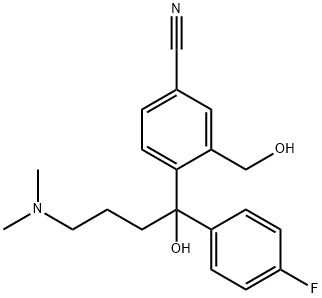 4-[4-(Dimethylamino)-1-(4-fluorophenyl)-1-hydroxybutyl]-3-(hydroxymethyl)benzonitrile Structural Picture