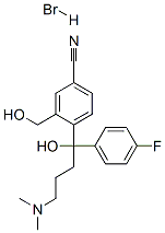 4-[4-(Dimethylamino)-1-(4-fluorophenyl)-1-hydroxybutyl]-3-(hydroxymethyl)benzonitrile hydrobromide Structural Picture