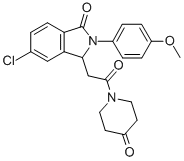 1-((6-Chloro-2,3-dihydro-2-(4-methoxyphenyl)-3-oxo-1H-isoindol-1-yl)ac etyl)-4-piperidinone