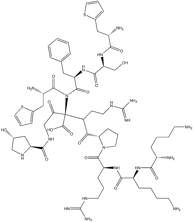 LYS-LYS-(HYP3,BETA-(2-THIENYL)-ALA5,8,D-PHE7)-BRADYKININ Structural