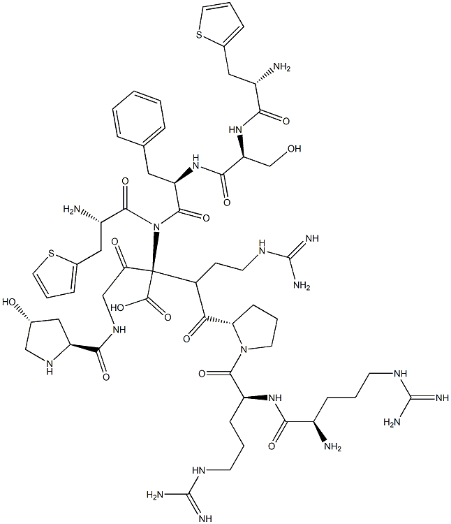 (D-ARG0,HYP3,BETA-(2-THIENYL)-ALA5,8,D-PHE7)-BRADYKININ Structural