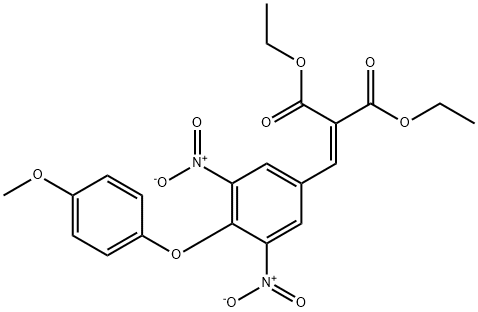 2-[4-(4-METHOXY-PHENOXY)-3,5-DINITRO-BENZYLIDENE]-MALONIC ACID DIETHYL ESTER Structural