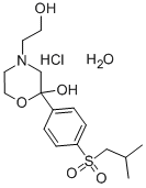 4-Morpholineethanol, 2-hydroxy-2-(p-(isobutylsulfonyl)phenyl)-, hydroc hloride, hydrate Structural