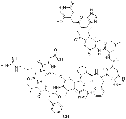 ACETYL-ANGIOTENSINOGEN (1-14) (HUMAN),AC-ASP-ARG-VAL-TYR-ILE-HIS-PRO-PHE-HIS-LEU-VAL-ILE-HIS-ASN,AC-ASP-ARG-VAL-TYR-ILE-HIS-PRO-PHE-HIS-LEU-VAL-ILE-HIS-ASN-OH