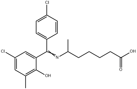 Heptanoic acid, 6-(((5-chloro-2-hydroxy-3-methylphenyl)(4-chlorophenyl )methylene)amino)- Structural