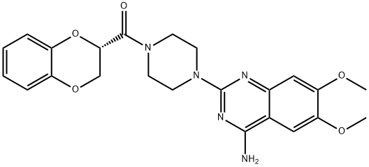 Piperazine, 1-(4-amino-6,7-dimethoxy-2-quinazolinyl)-4-[(2,3-dihydro-1,4-benzodioxin-2-yl)carbonyl]-, (S)- Structural