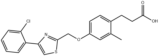 Benzenepropanoic acid, 4-[[4-(2-chlorophenyl)-2-thiazolyl]methoxy]-2-methyl- Structural
