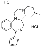 Pyrazino(1,2-a)(1,4)benzodiazepine, 1,2,3,4,4a,5-hexahydro-3-(3-methyl butyl)-7-(2-thienyl)-, dihydrochloride Structural