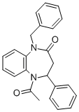 1,3,4,5-Tetrahydro-5-acetyl-4-phenyl-1-(phenylmethyl)-2H-1,5-benzodiaz epin-2-one