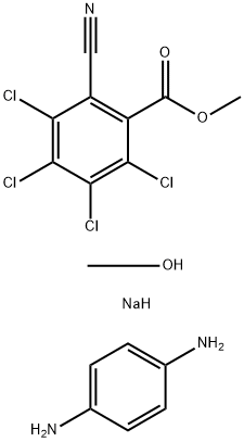 Benzoic acid, 2,3,4,5-tetrachloro-6-cyano-, methyl ester, reaction products with p-phenylenediamine and sodium methoxide Structural